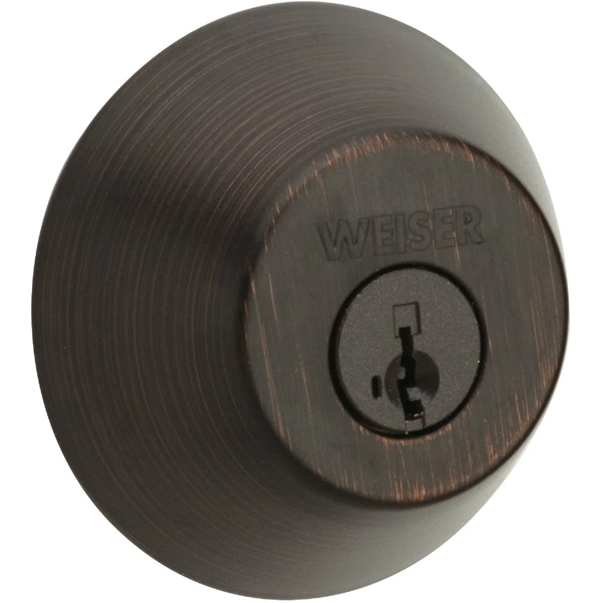 Dependable Weiser Venetian Bronze Single Cylinder Deadbolt with SmartKey Security Secure