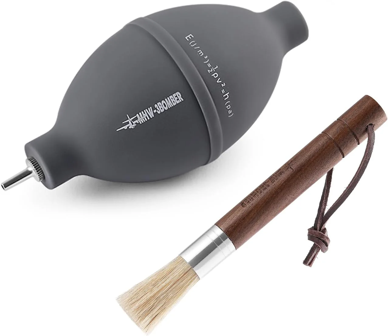 Official MHW-3BOMBER Air Blower and Coffee Grinder Cleaning Brush Coffee Machine Cleaning Tool Set Air Duster and Walnut Wood Brush Kit for Espresso Camera Genuine