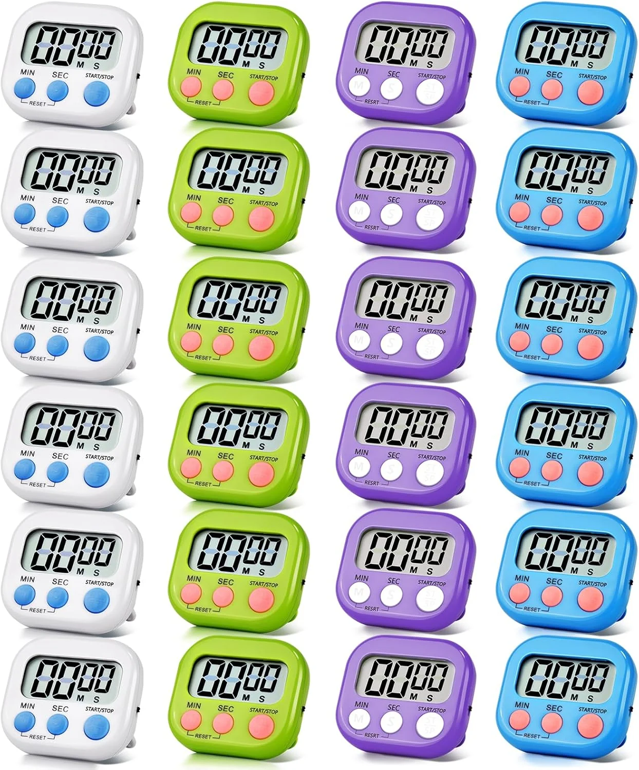 Responsible 24 Pack Timers Magnetic Kitchen Timer Cooking Timers for Kitchen Digital Timer with Big Display Loud Ring Electronic Timer for Cooking Classroom Lightweight