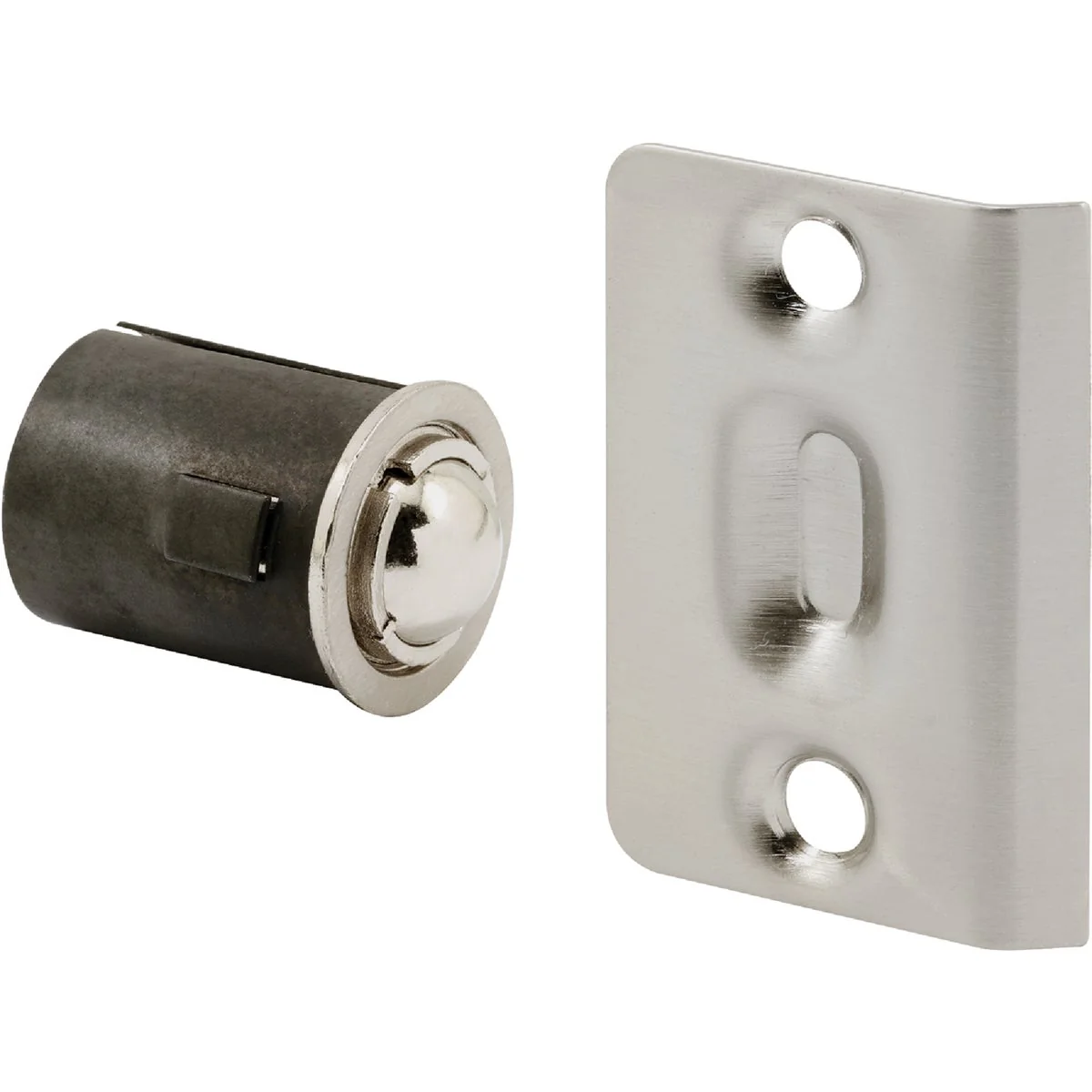Easy-to-Use Prime-Line 3 4 In. x 1-3 16 In. Satin Nickel Drive-In Ball Bullet Catch Strike Authentic