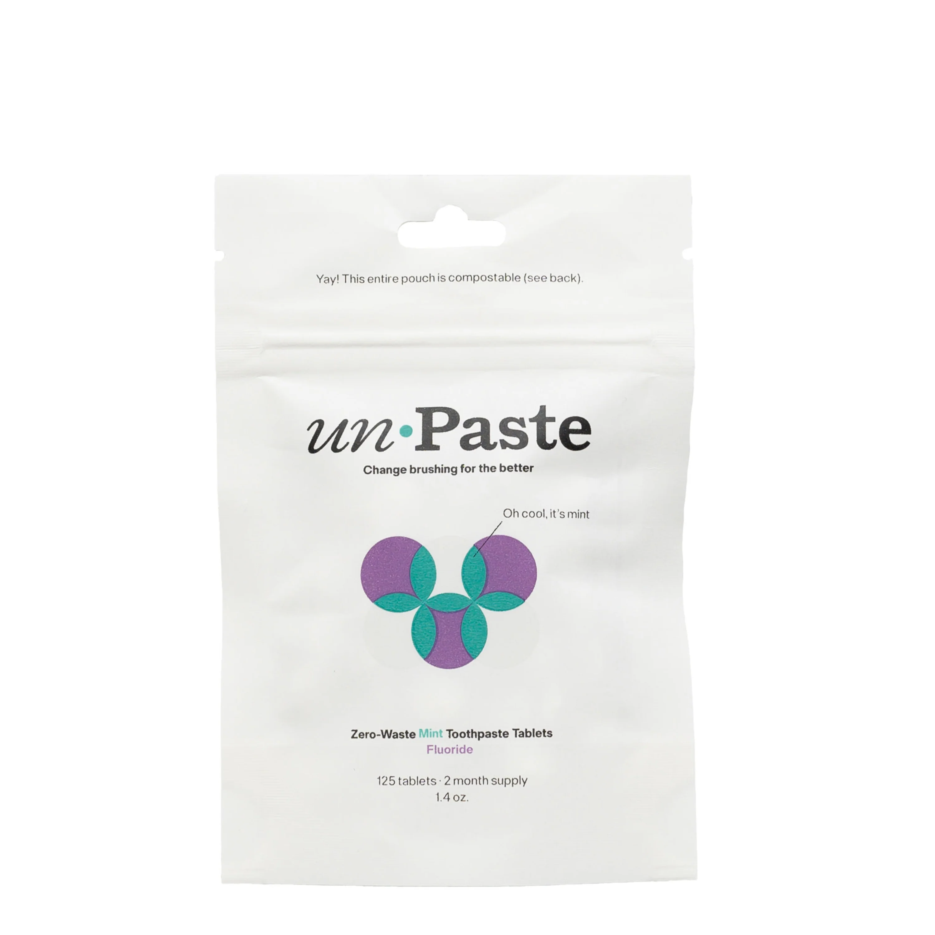 Authentic Unpaste Fluoride Mint Toothpaste Tablet Recyclable