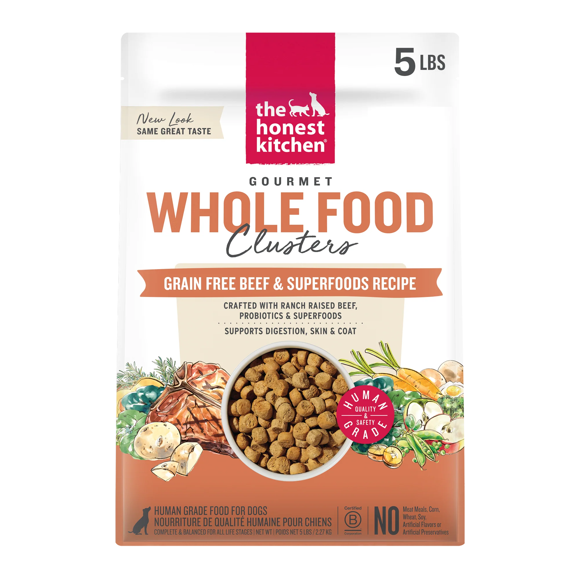 Original The Honest Kitchen Dry Dog Food Grain Beef Whole Food Clusters Professional