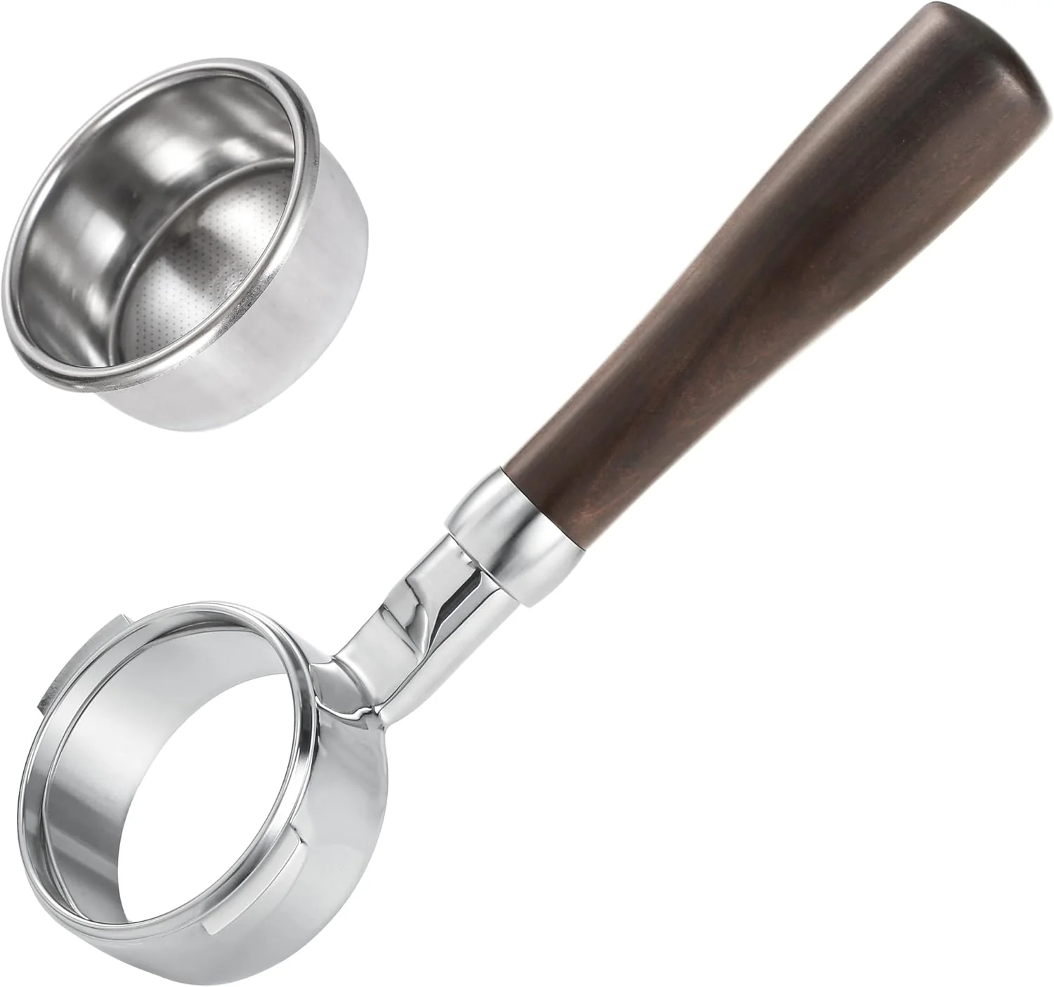 Secure 58mm Bottomless Portafilter with Double Shot Filter Basket Wood Handle for Breville Oracle Oracle Touch Carefully Designed