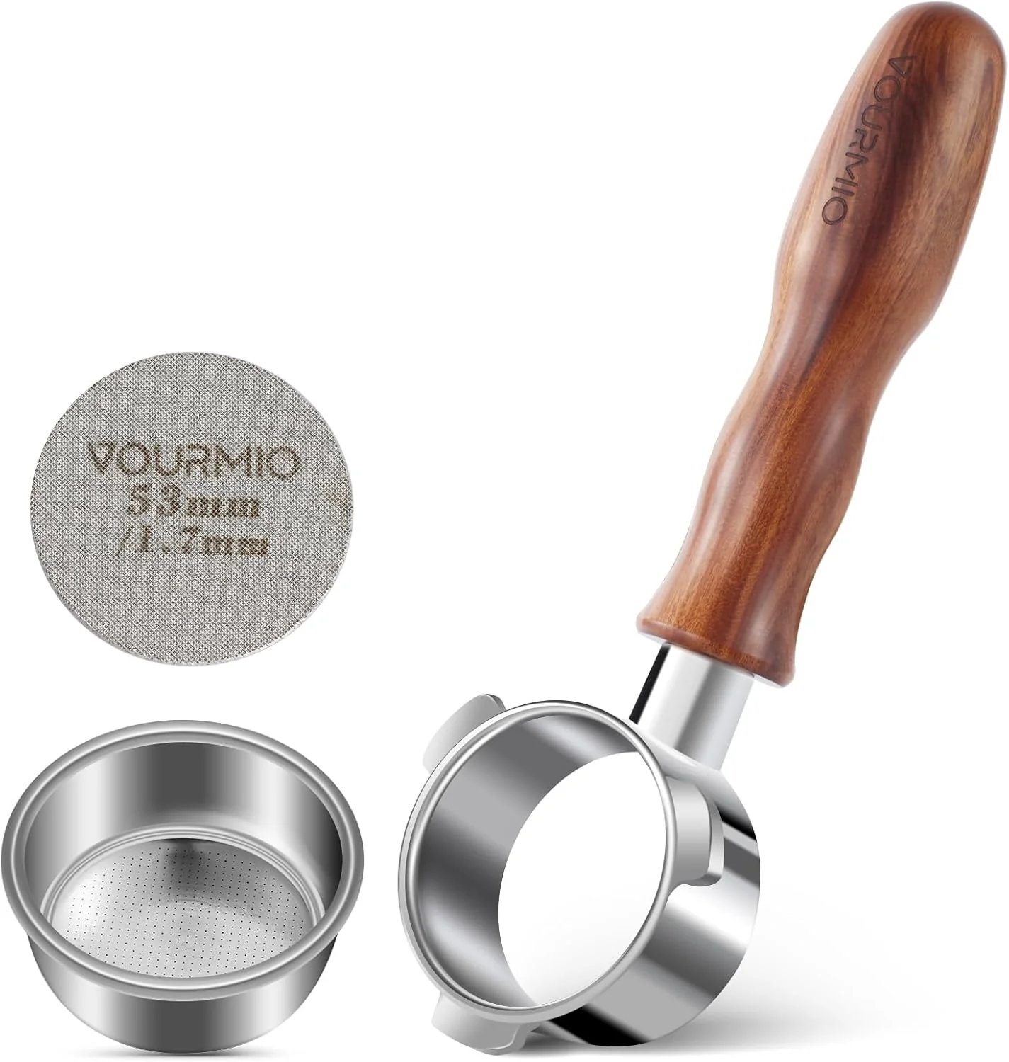 Trusted 54mm Bottomless Portafilter – Breville Compatible Naked Portafilter Rosewood Handle 18-20g Filter Basket Puck Screen Included Excellent