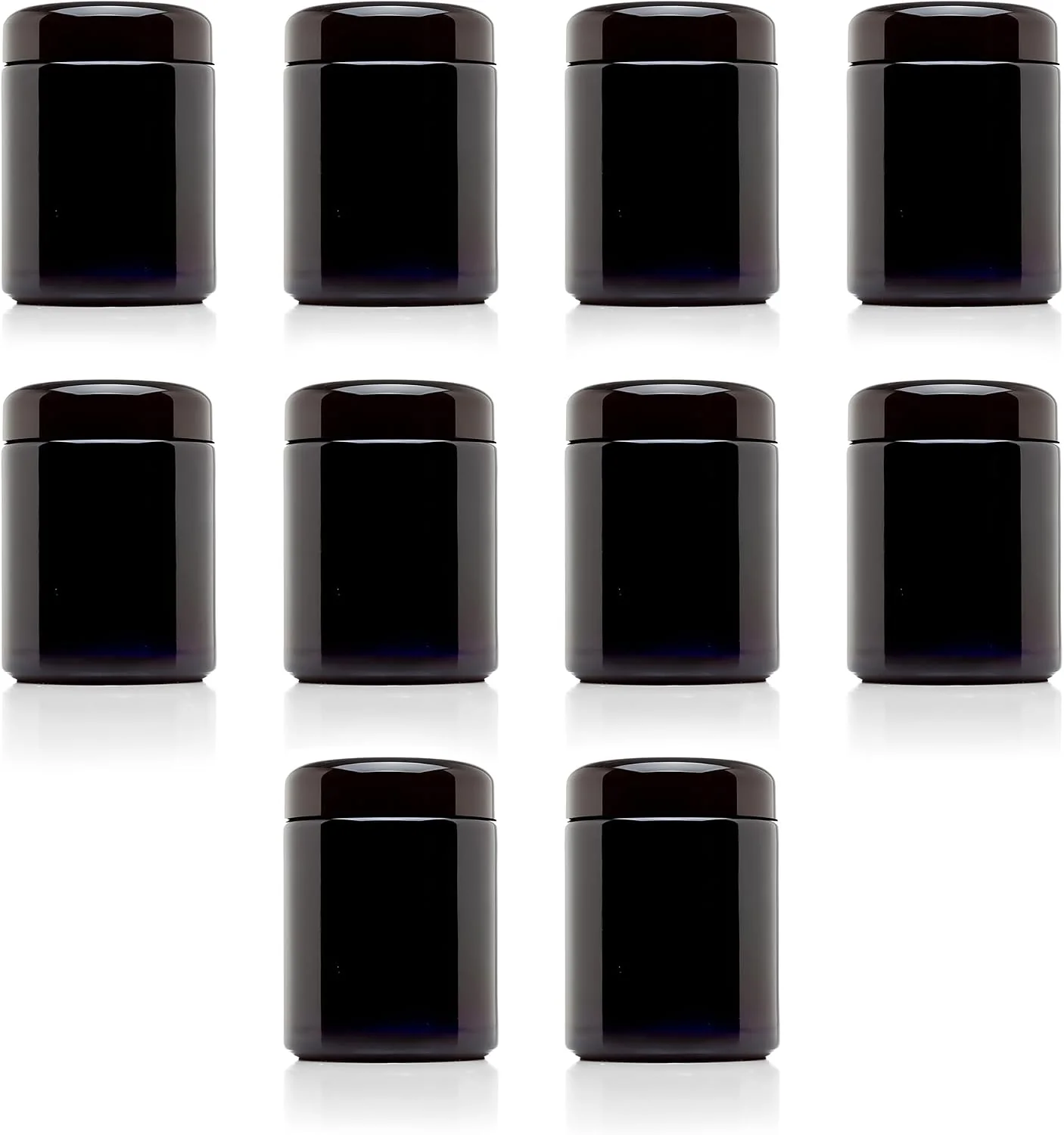 Long-Lasting Infinity Jars 250 ml UV Glass Airtight Pantry Jar Set 10 Pack Black Flexible