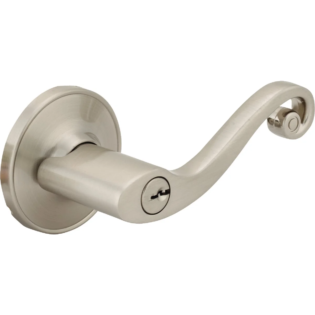 Sophisticated Steel Pro Brushed Nickel Scroll Entry Door Lever Comfortable