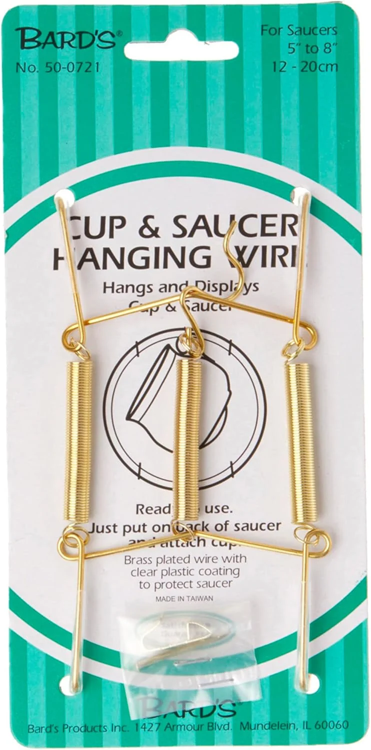 Versatile Bard’s Gold-Toned Wall Mountable Tension Cup and Saucer Hanger 8 H x 2.75 W x 1 D Pack of 3 Selected