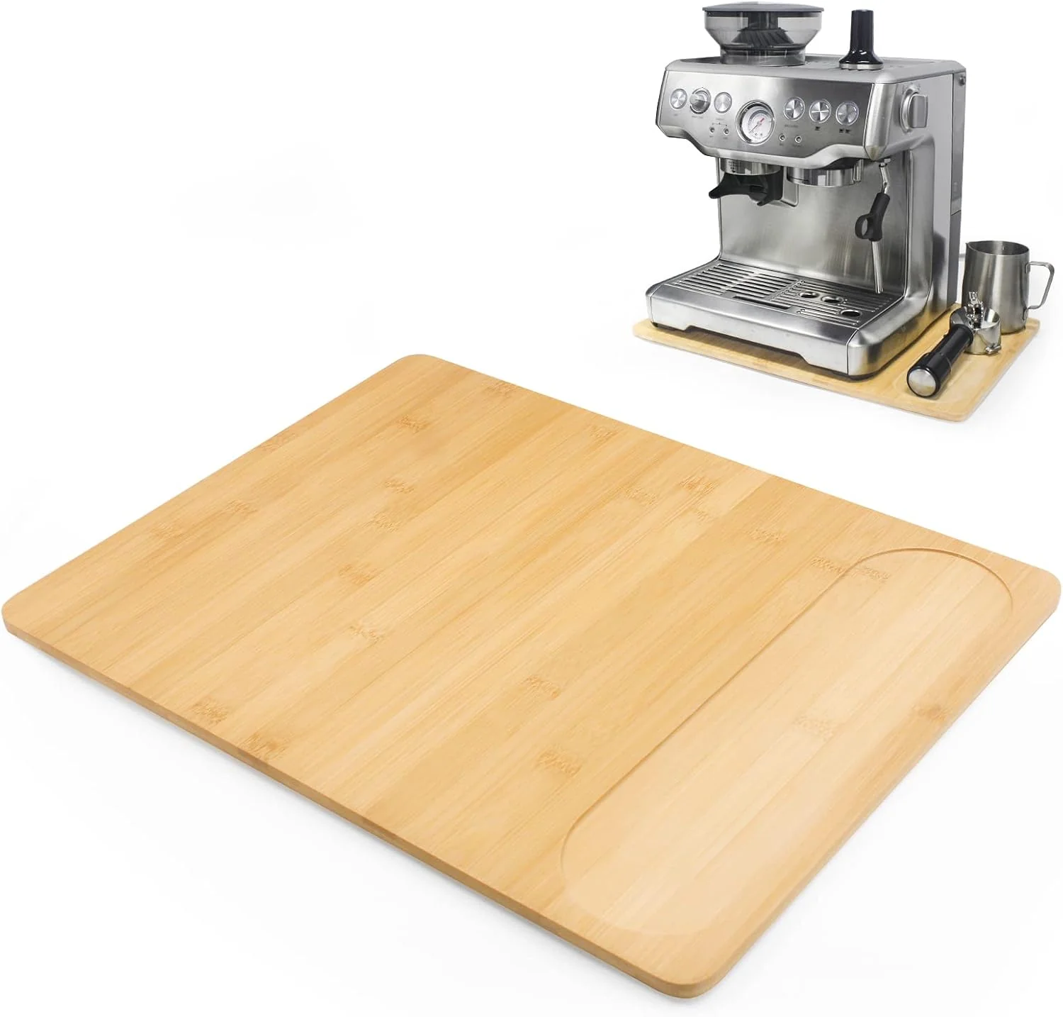 Relaxed UPGRADED Oversize Bamboo Appliance Slider fit for Breville Barista Espresso Machine 870 878 – Under Cabinet Sliding Tray Caddy for Breville Barista Barista Pro Coffee Maker Mover Kitchen Countertop Classic