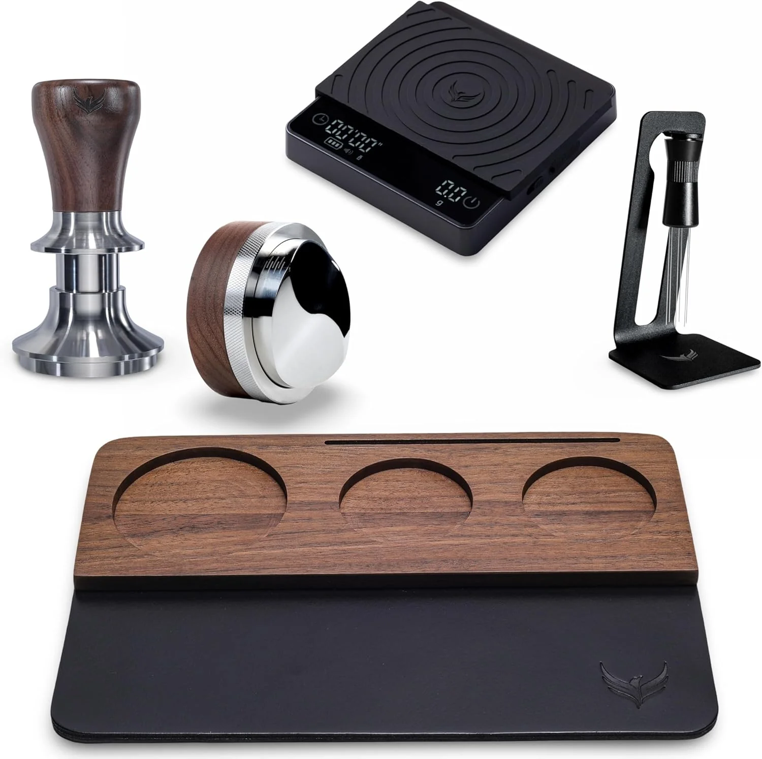 Original Design 54mm Espresso Puck Prep Kit For Breville – 30LB Calibrated Tamper Leather Tamping Mat Distribution Tool Coffee Scale Espresso Prep Tool Exclusive
