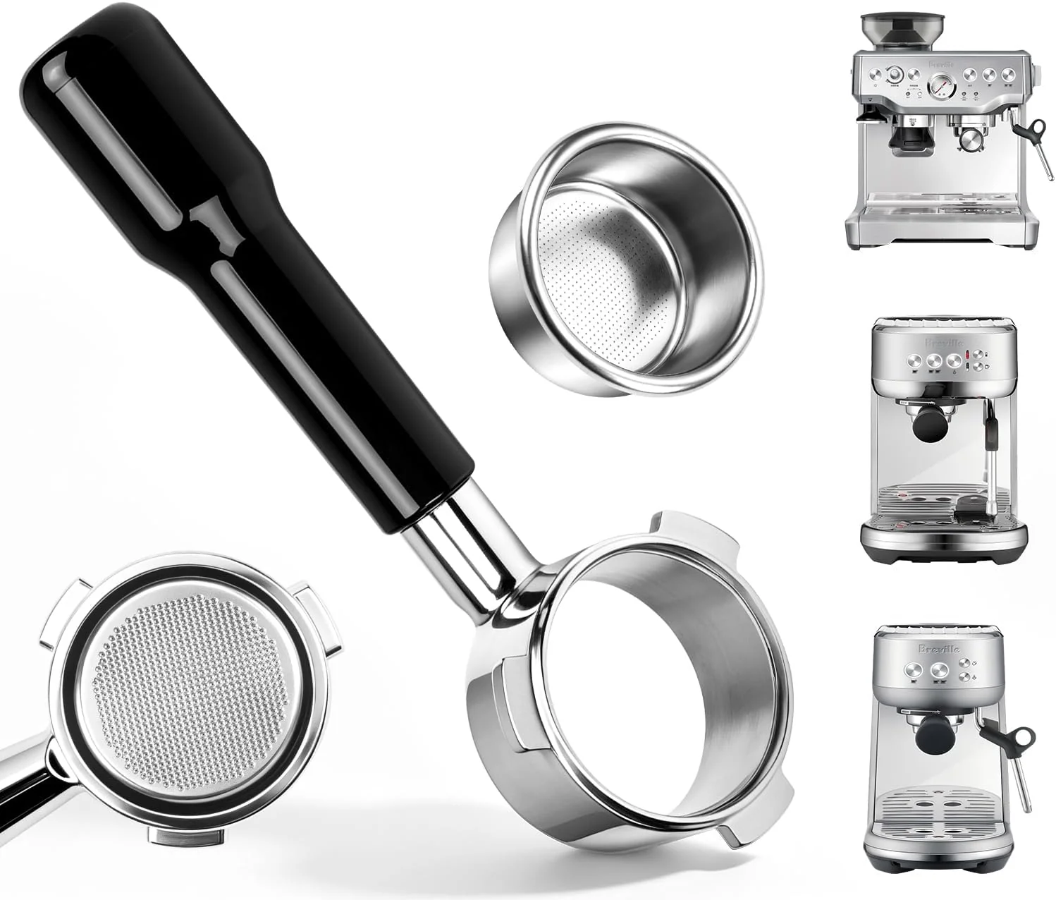 Verified 54mm Bottomless Portafilter for Breville BES870XL Barista Express Pro Touch Official