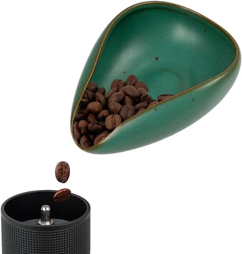 Consistent watchget Ceramic Coffee Dosing Cup amp Tea Storage Tray Dark Green Single Dose Measuring Container for Coffee Beans amp Loose Leaf Tea Dosing Vessel Hold 20-25g Coffee Beans Practical