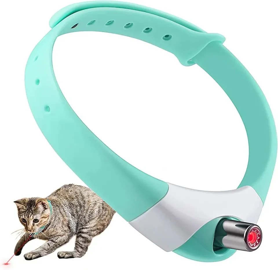 User-Friendly New Released Cat Toy Led Light Interactive Toy Pet Laser Toy USB Rechargeable Wearable Laser Collar Factory Exclusive