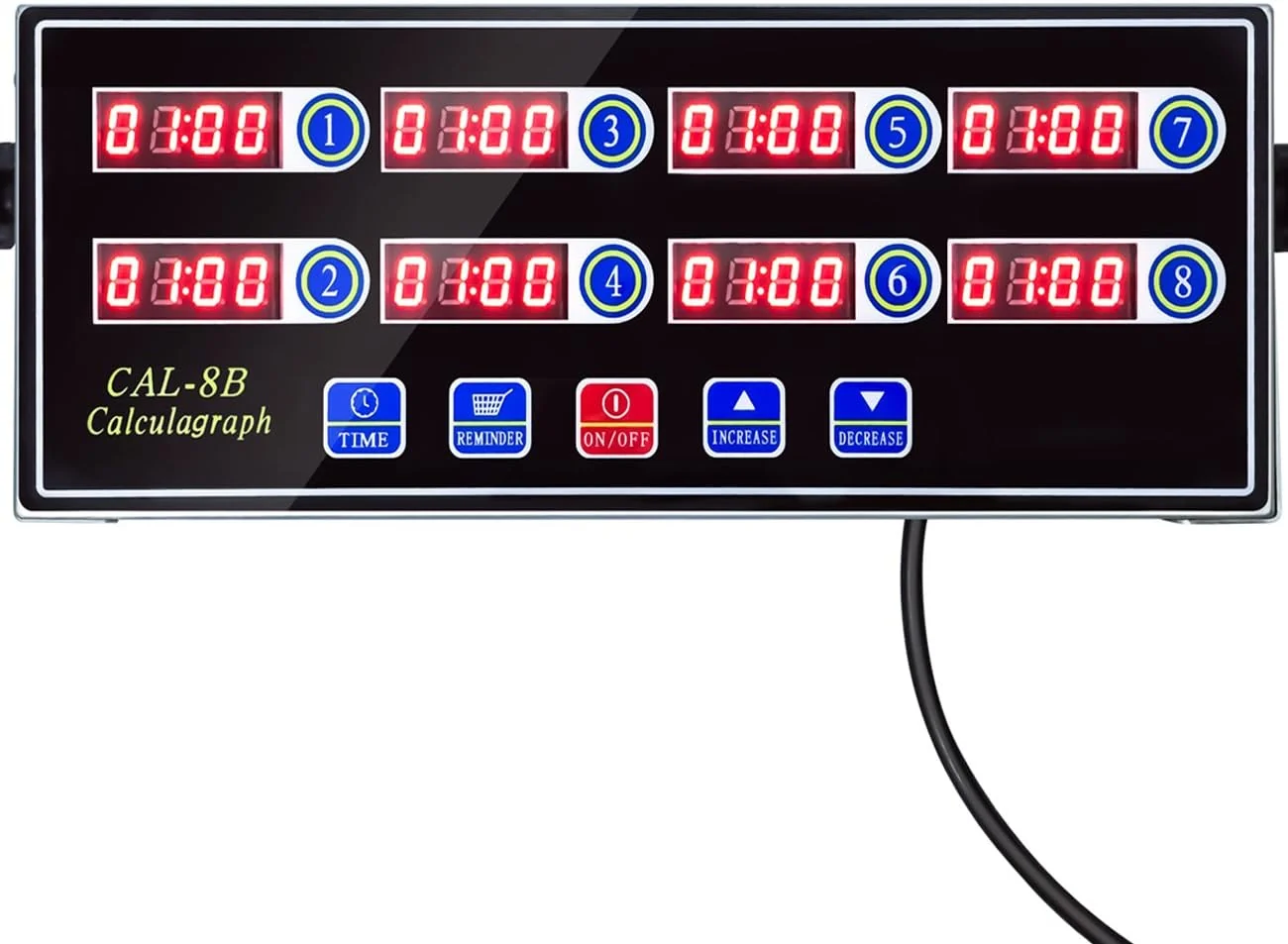 Contemporary Commercial 8 Channel Kitchen Timer Digital Restaurant Timers Professional Loud Alarm Cooking Reminder for Food Truck Fryer Bakery Pizza Coffee Heavy Specialty