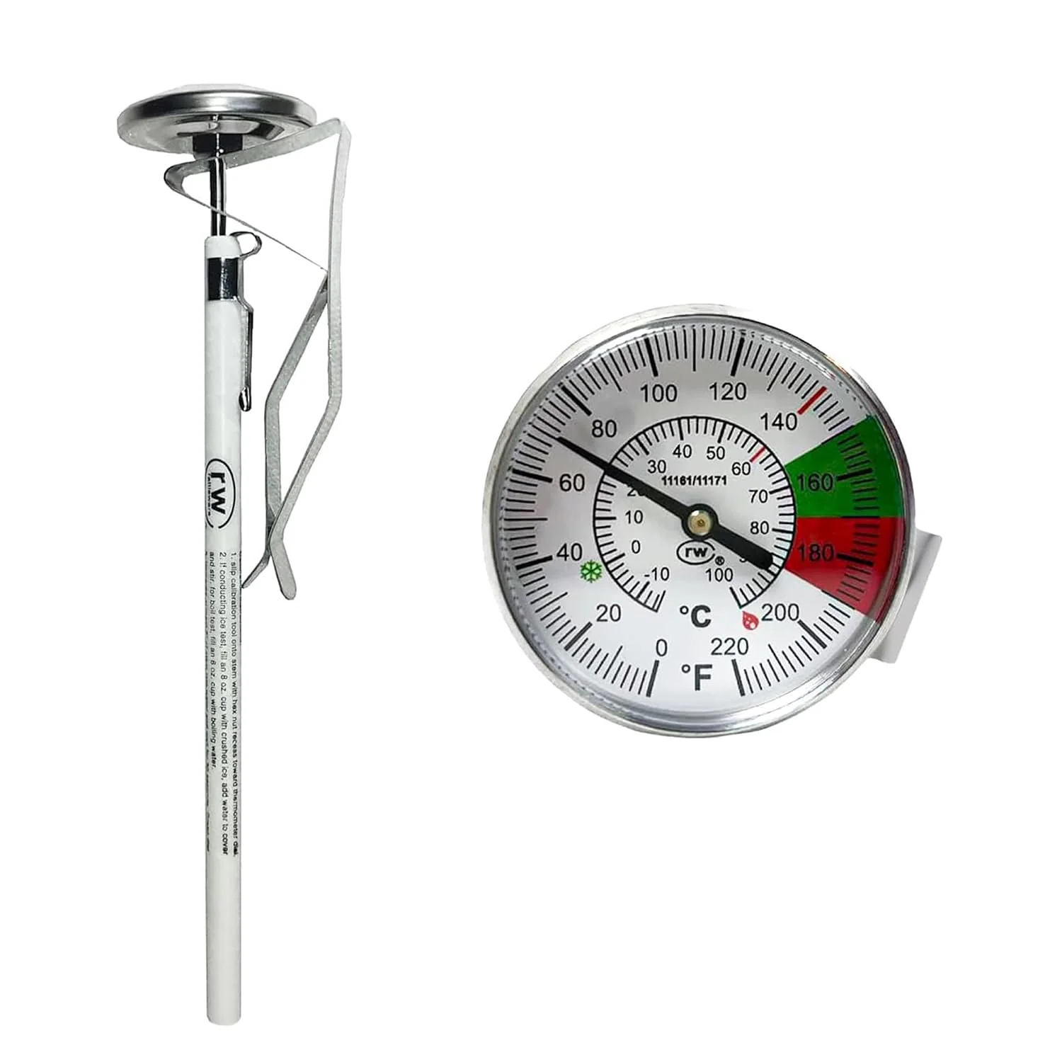 Consistent Rattleware 7″ Easy Steam Dial Thermometer 45mm Dial with Red Green Zones – Accurate Milk Frothing Tool with Stainless Steel Stem and Clip for Cafe Coffee Barista Precision Functional