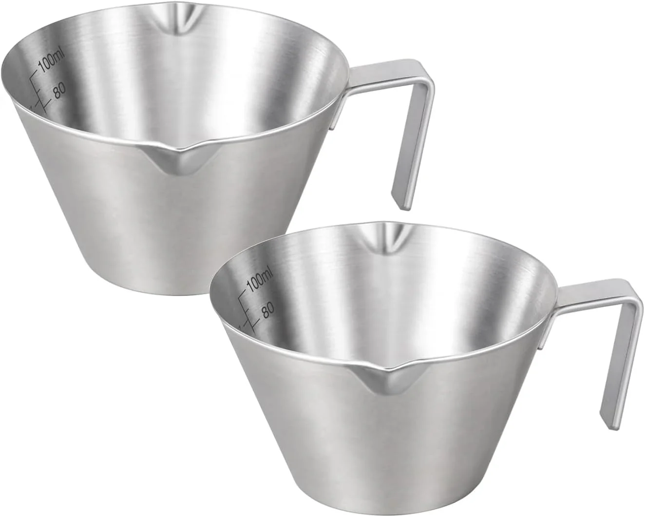 Quality YARRAMATE Stainless Steel Espresso Shot Cup 3.4oz Silver 2 Pack Heat Insulated Grip Stackable Dual-Scale Accuracy Easy to Rinse Clean Fits Espresso Maker Soft