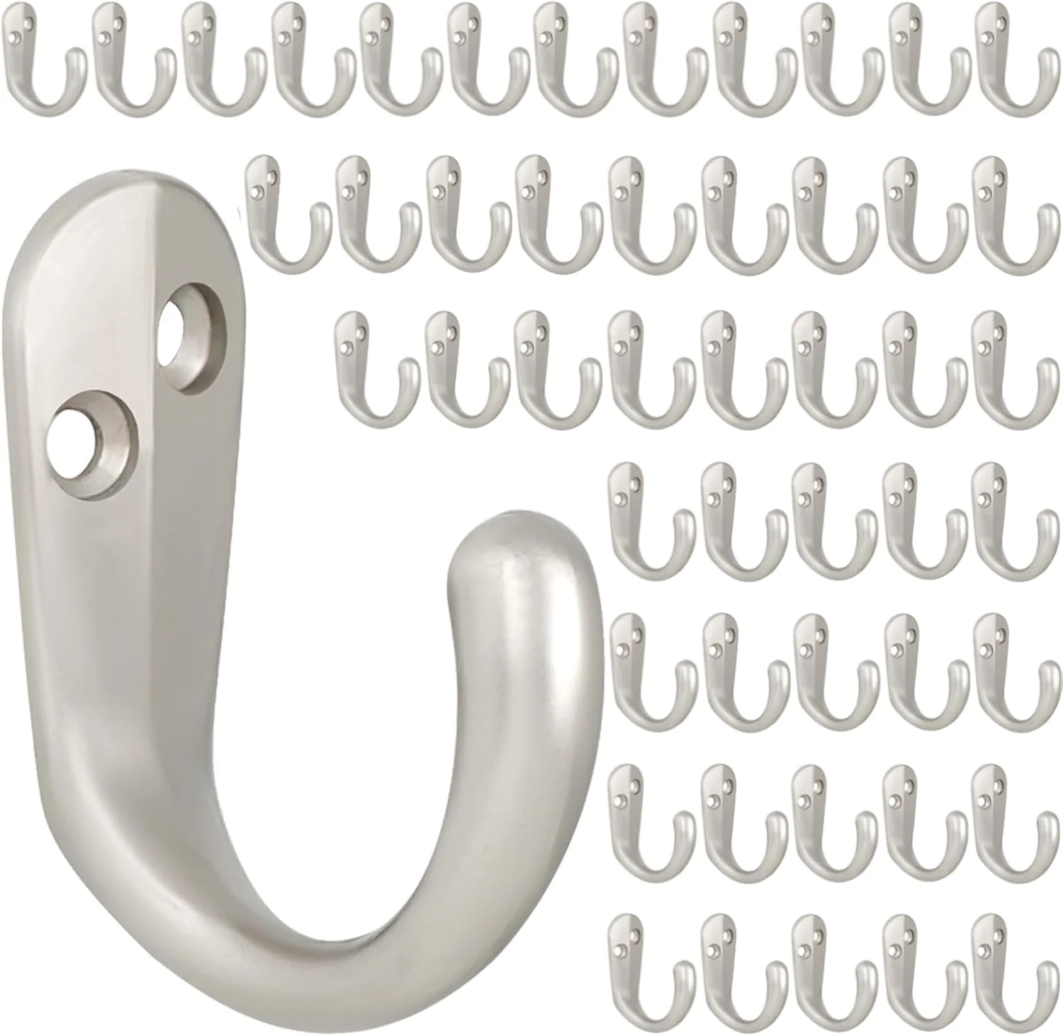 Exceptional IBosins 50PCS Coat Hooks Wall Mounted Single Prong Robe Hook for Hanging Towel Hooks with 100 Screws for Cup Mug Bags Hat Cap Scarf Pet leashes Sophisticated