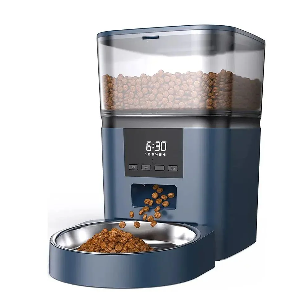 Traditional Whole large capacity intelligent voice timing pet cat and dog feeder with stainless steel bowl OEM Fast