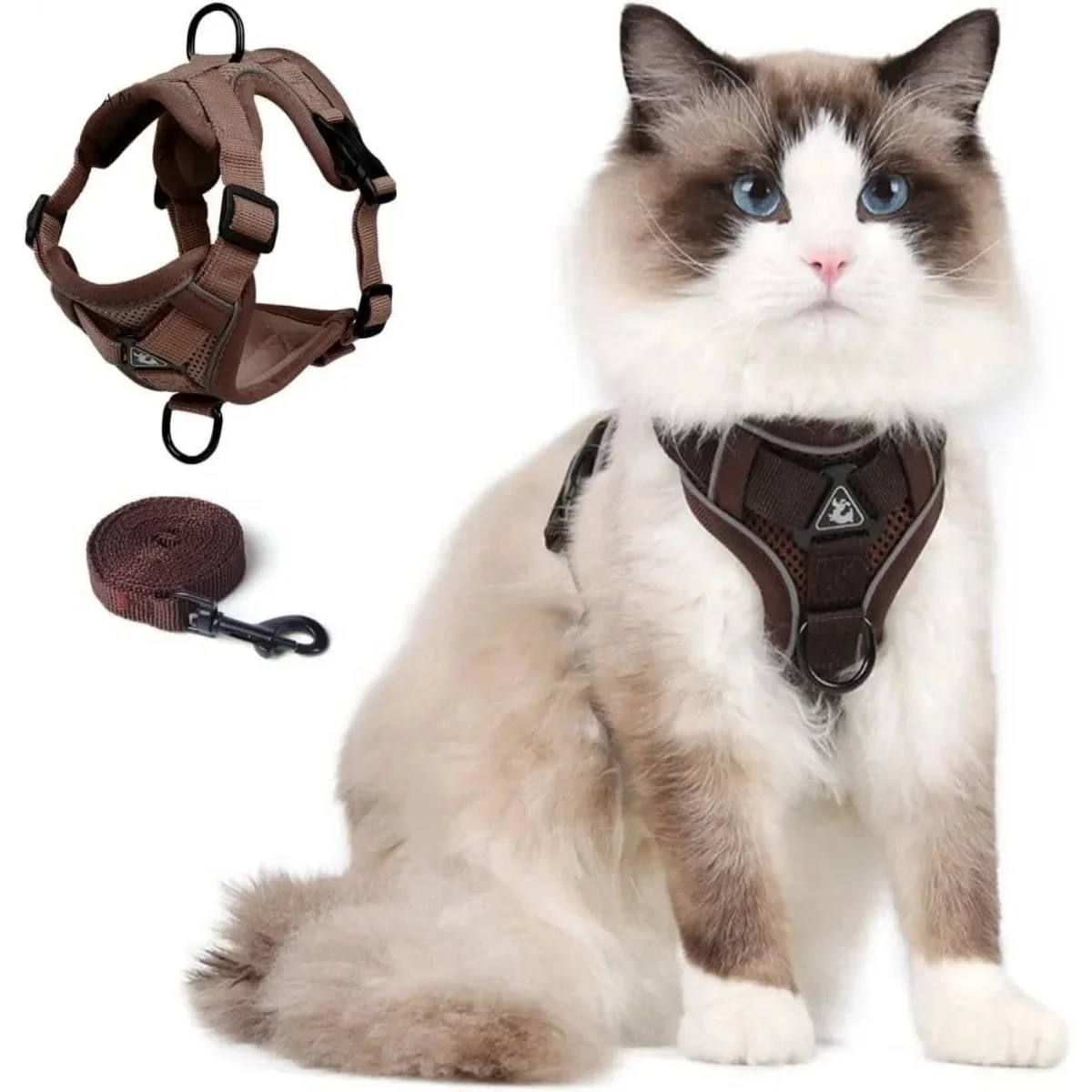 Smooth Adjustable Cat Vest Harness and Leash Set – Reflective Trim for All Sizes Stylish