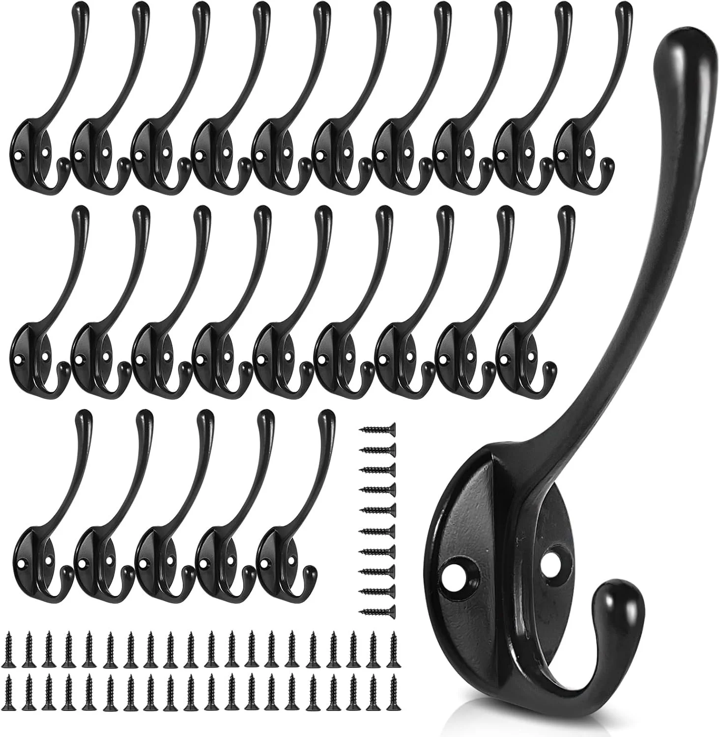 Luxury Wall Hooks for Hanging 25-Pack Heavy Duty Metal Coat Hooks for Living Room Bathroom Kitchen Bedroom for Coats Towel Hat Key Closet High-Grade