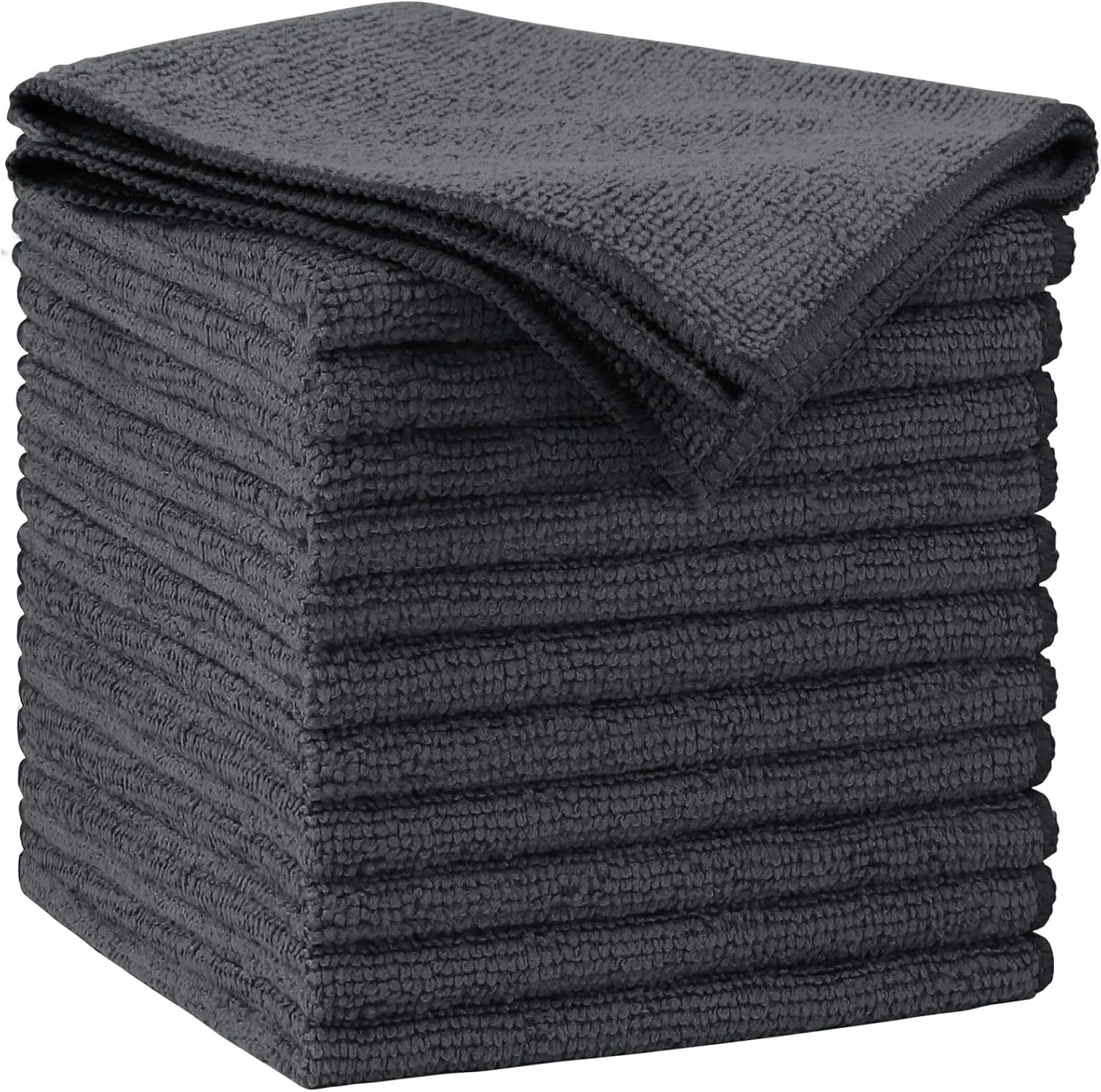 Smart AIDEA Microfiber Cleaning Cloth Grey 12PK Microfiber Towels 11.5×11.5 Expertly Made