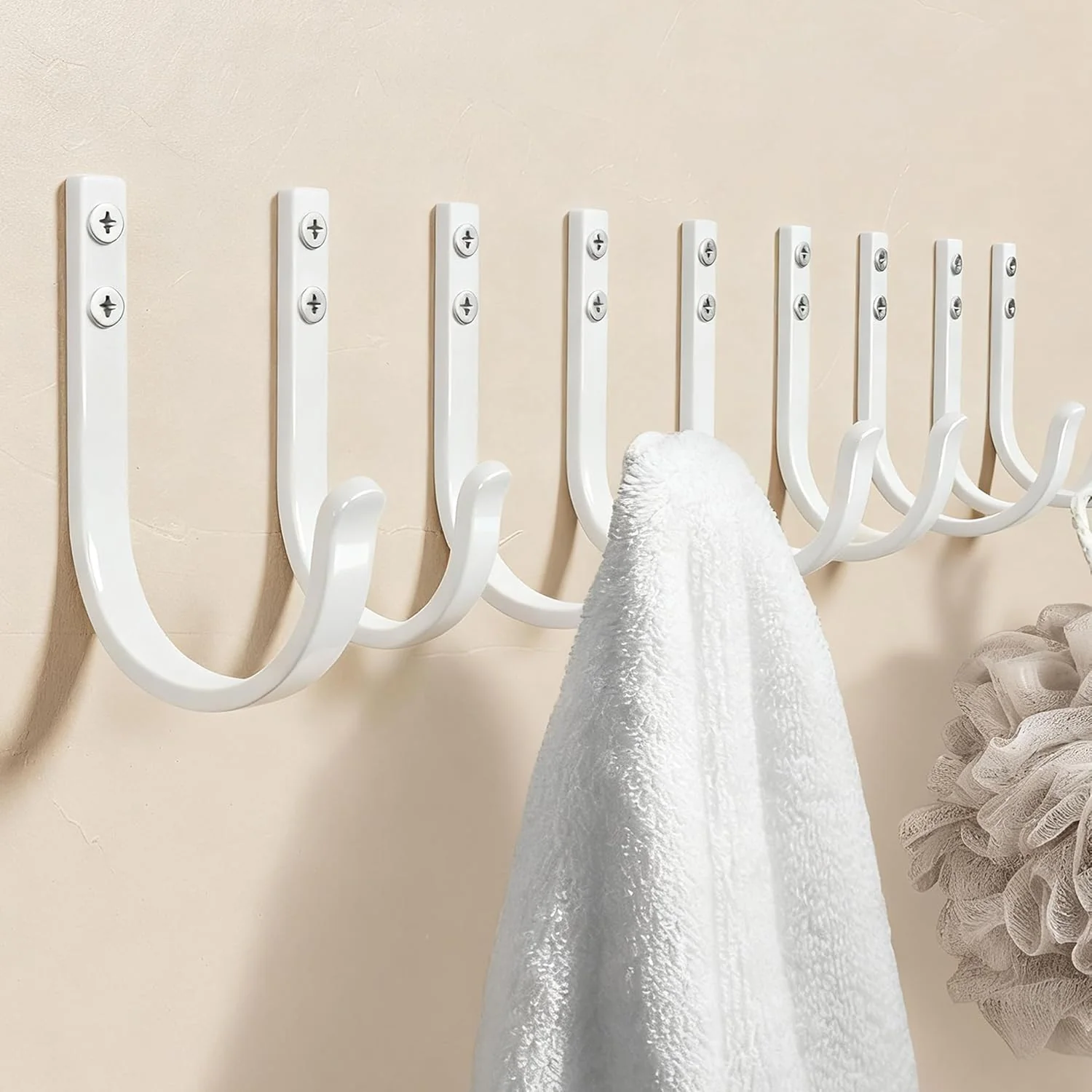 Environmentally Friendly 10-Pack Wall Hooks for Towel Coat – 22LB Heavy Duty Metal Hanger Wall Mount for Outdoor Closet Door Shelf Bathroom for Backpack Cup Clothes Selected