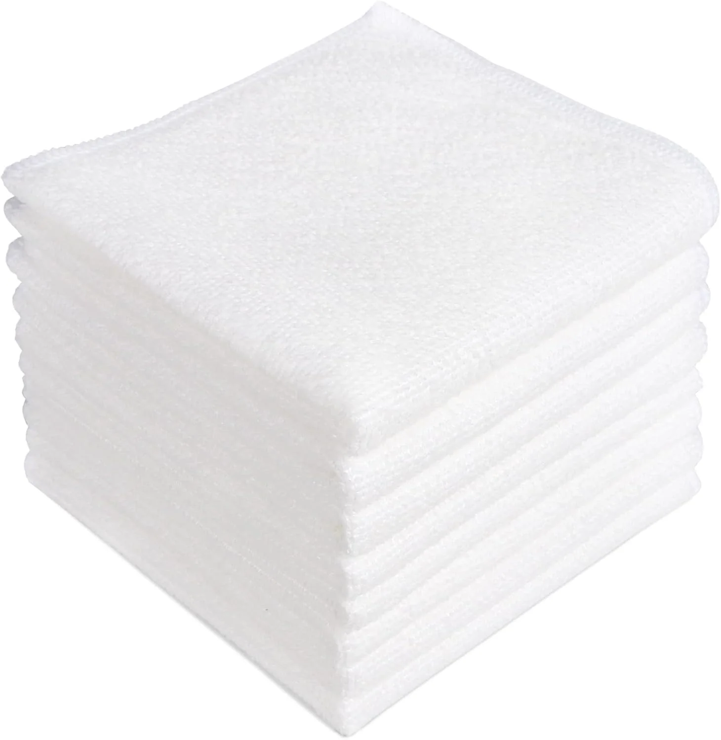 Dependable Aidea Microfiber Cleaning Cloth White 8PK Absorbent Lint Rags Scratch Streak Microfiber Towels Dish Towels White 11.5in.x11.5in. World-Class