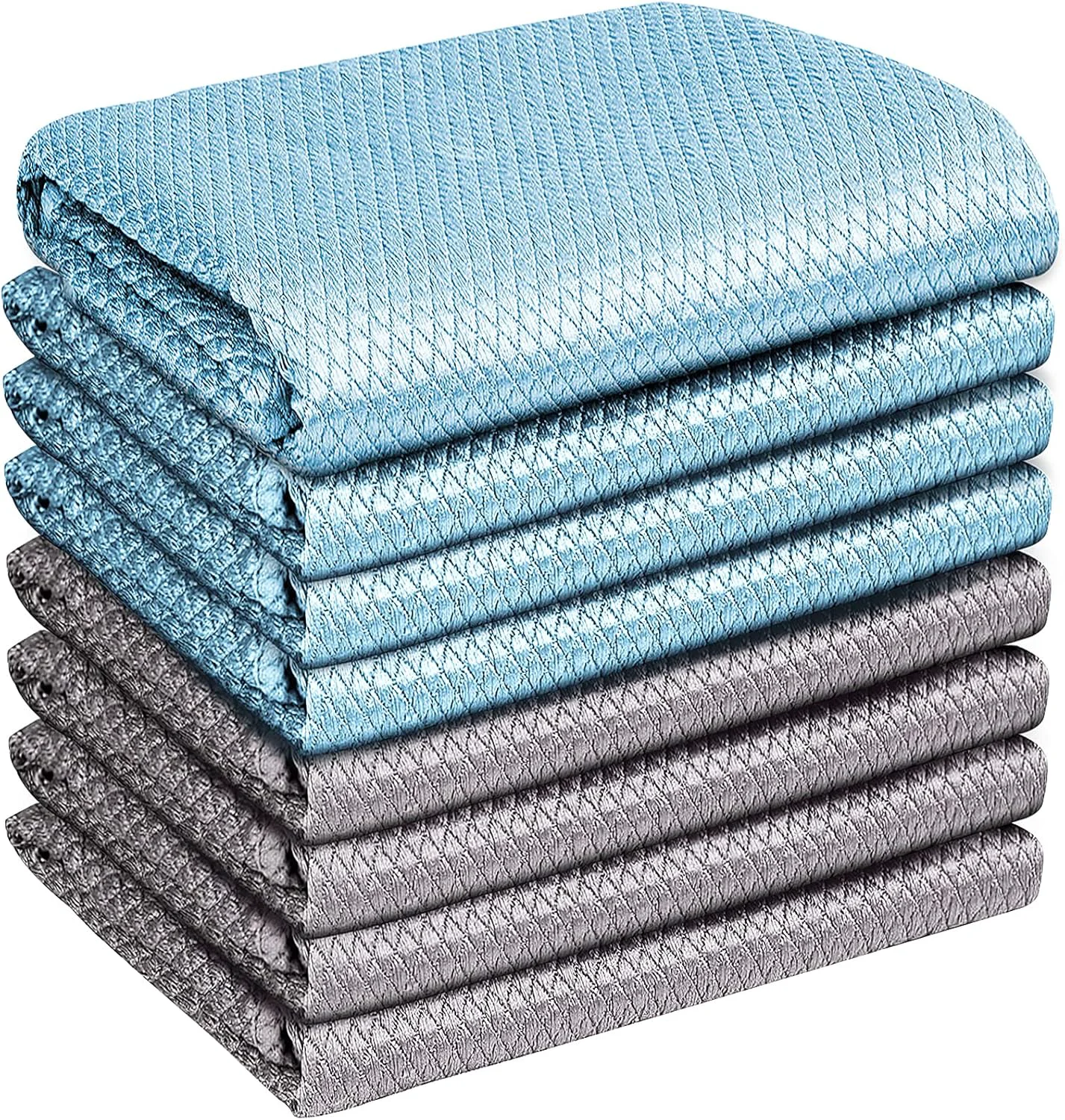 Powerful Streak Cleaning Cloths Easy Clean Nanoscale Pack of 8 12” x 16” Microfiber Polishing Windows Glass Lint Rags Stainless Steel First-Class