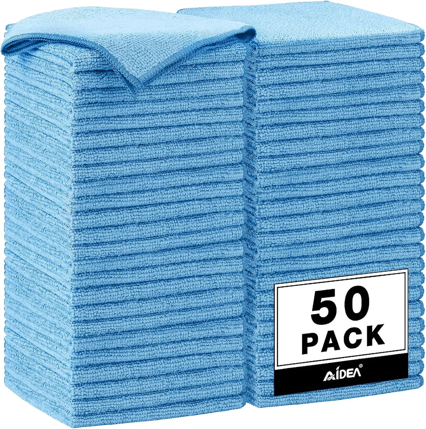 Prestigious AIDEA Microfiber Cleaning Cloth Blue-50PK Microfiber Towels for Cars 12×12 First-Class