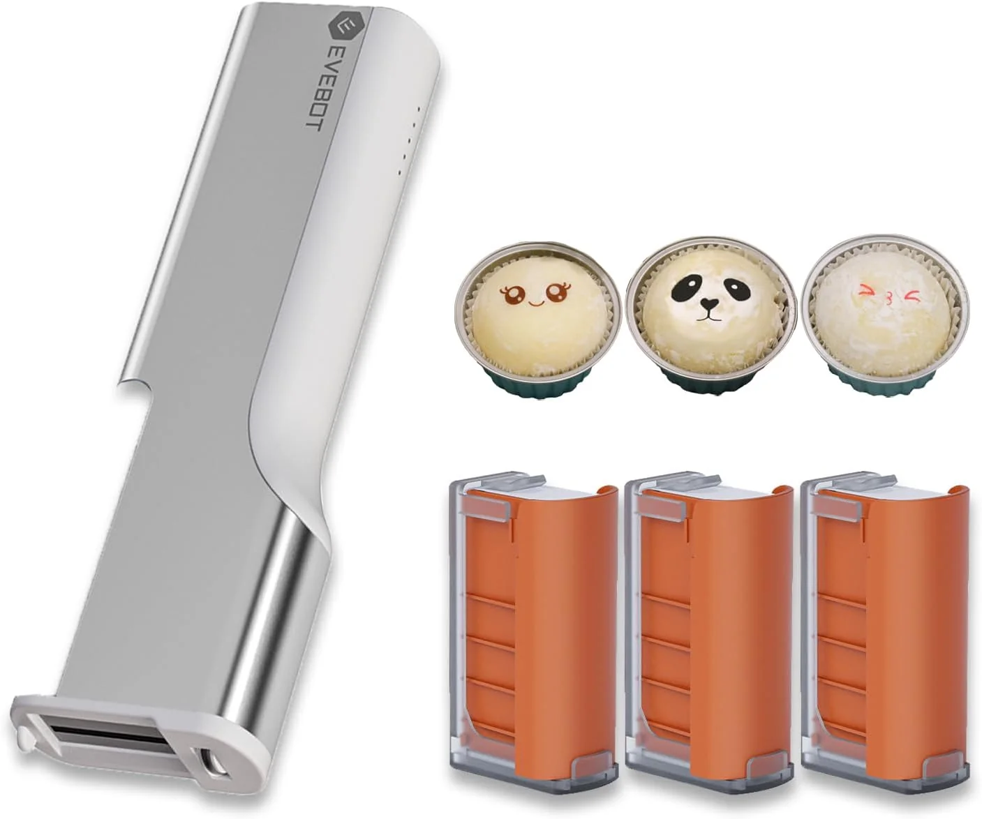 Solid Evebot Handheld Food PrintPen Portable Mini Coffee PrintPen Latte Art Macaron Cookie DIY Design Print Pen Christmas Gifts Bluetooth 4.2 – Brown Elegant