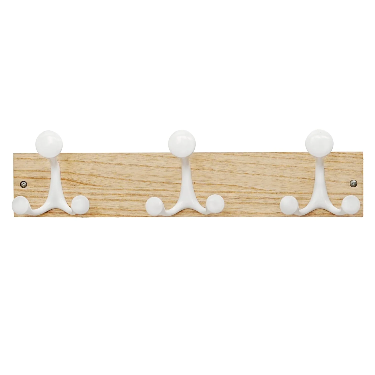 Proven Skoloo 17-Inch Natural Wood Coat Rack Wall Mount with 3 Triple Hooks – I for Family Entrances Classrooms and Pet Supplies Storage Practical