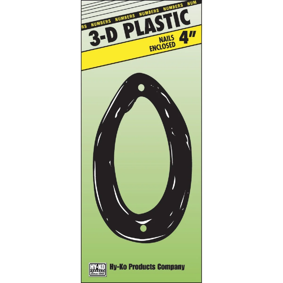 Original Hy-Ko 4 In. Black House Number Zero Premium Material