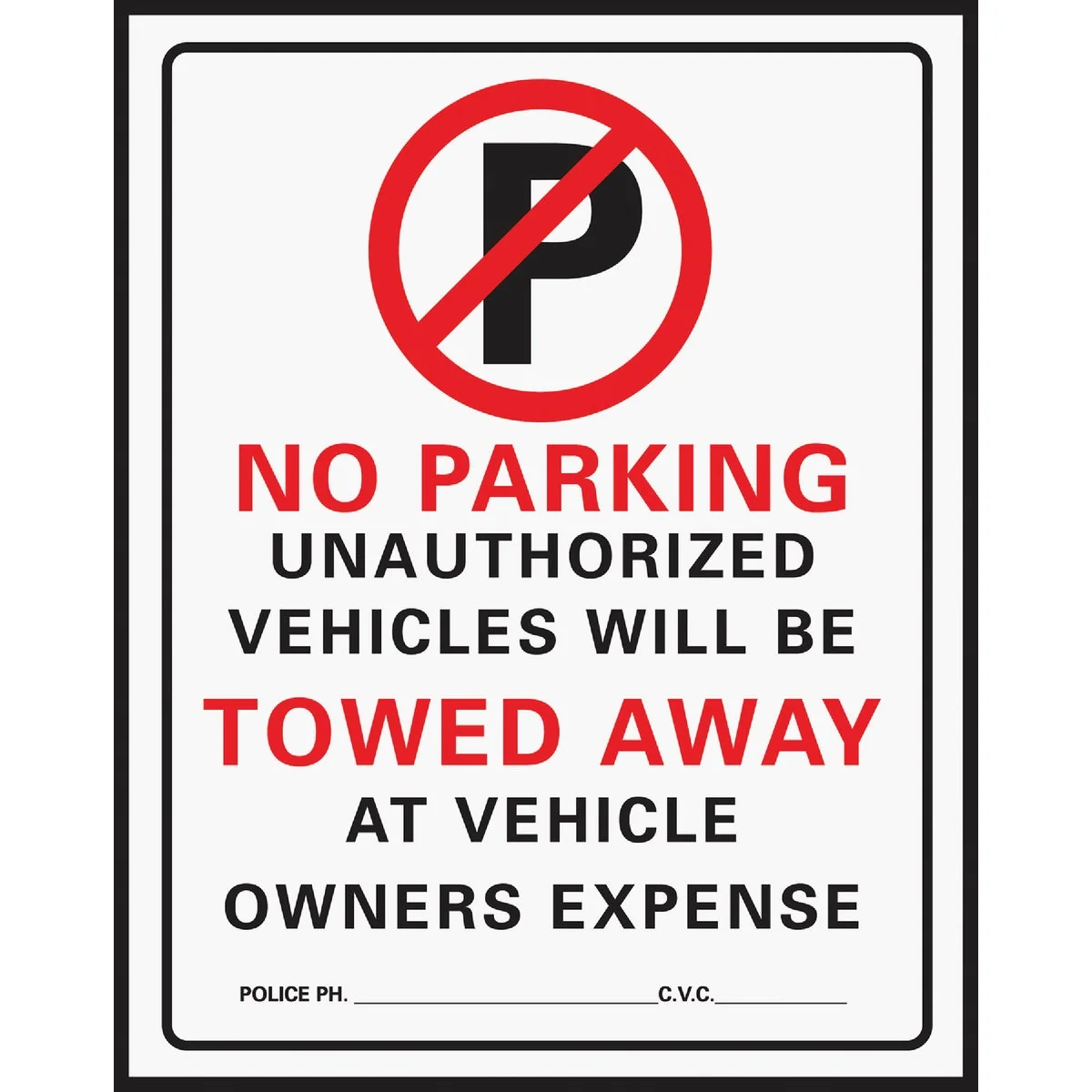 Fashionable Hy-Ko Commercial Grade Plastic Sign No Parking Enhanced