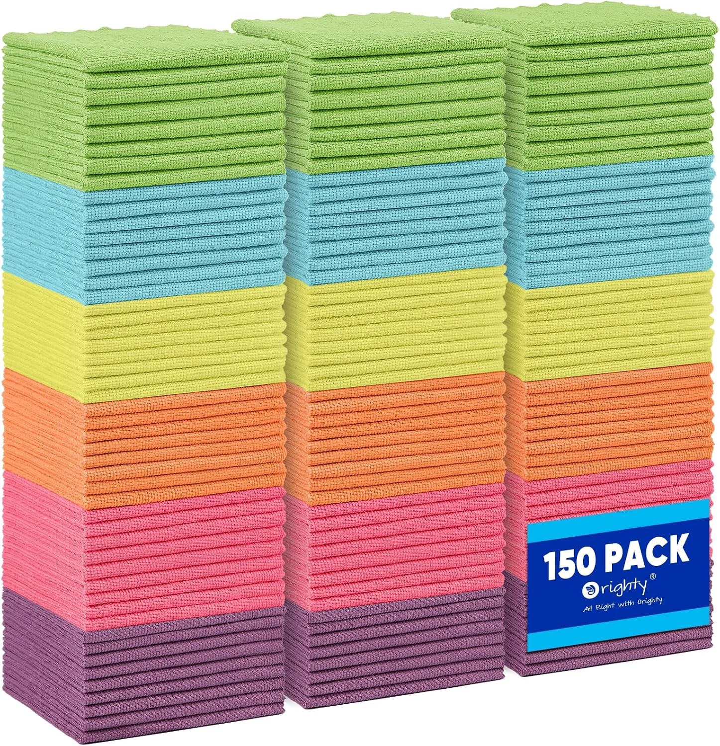 Easy-to-Use Orighty Microfiber Cleaning Cloth Bulk 150 Pack Cleaning Rags 12×12 inch Trendy