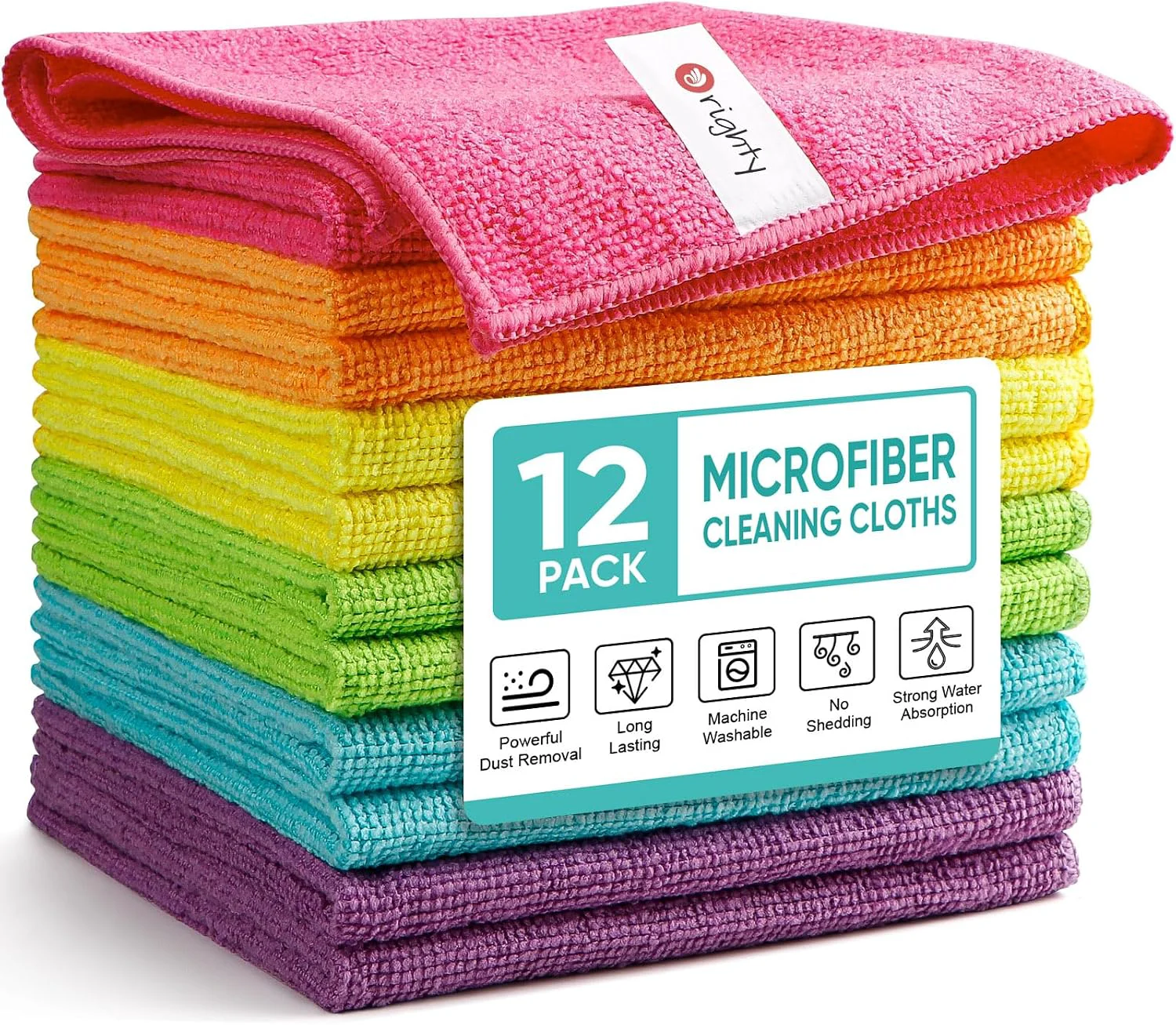 Functional Orighty Microfiber Cleaning Cloth Cleaning Rags 12 Pack 12×11 in Refined