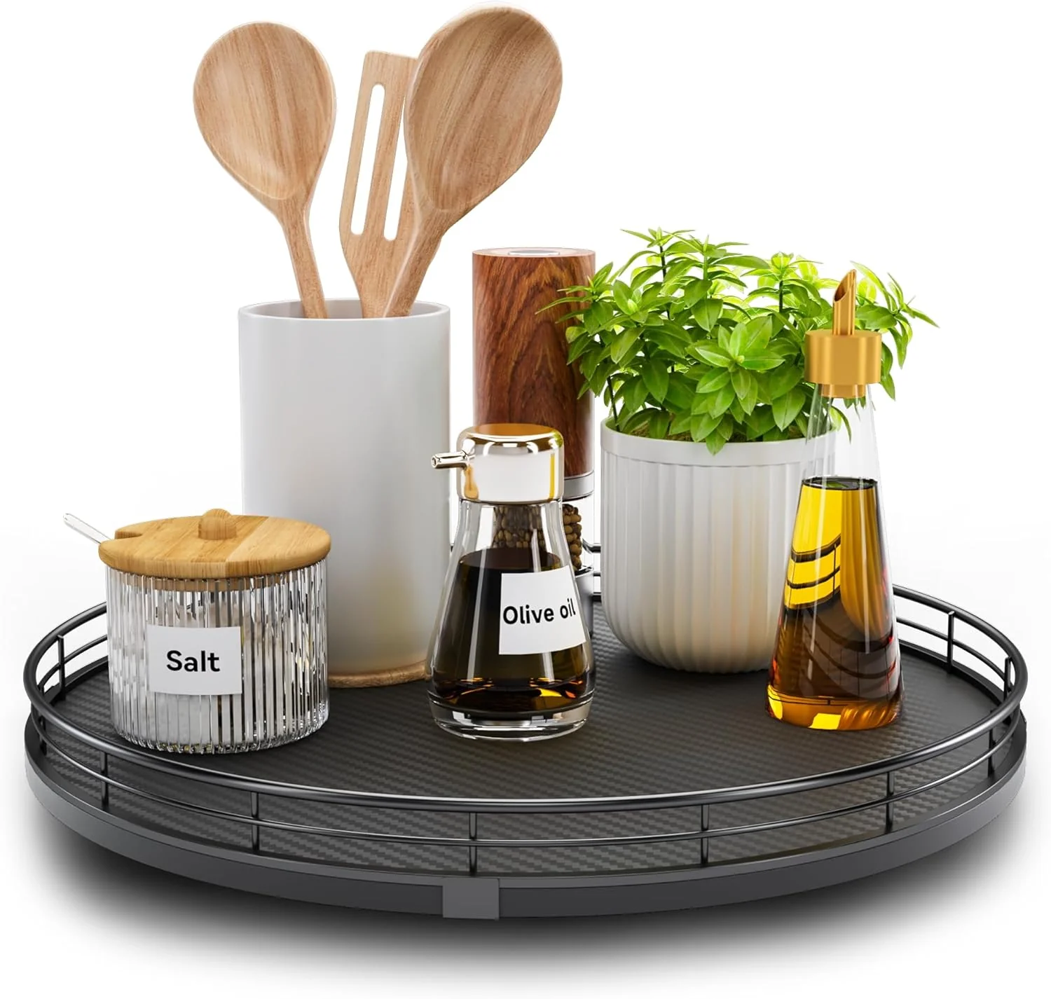 Recyclable 13 Lazy Susan Turntable Organizer for Table Top Round Wooden Lazy Susan for Cabinet Kitchen Decor Centerpieces Coffee Table Pure