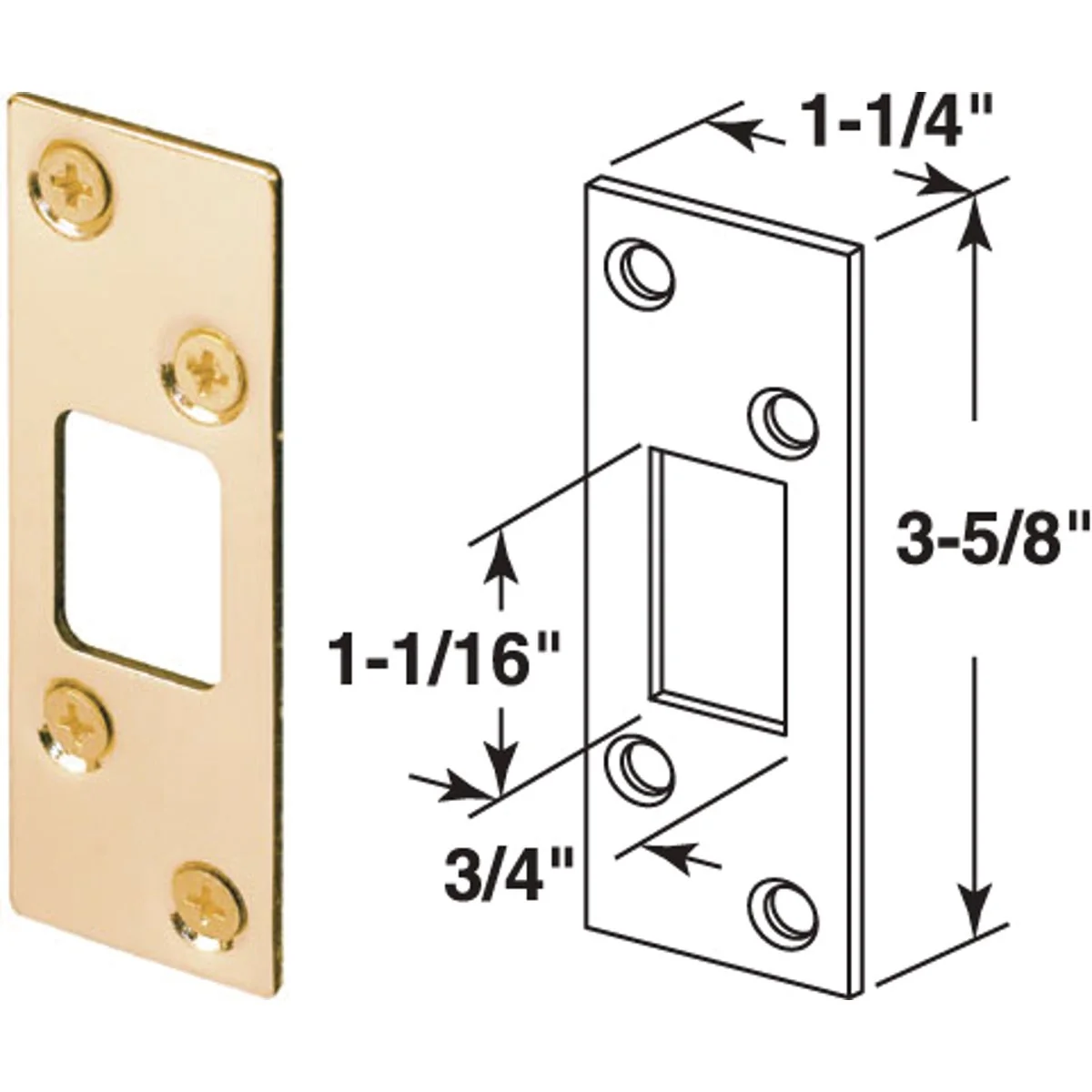 High-End Defender Security Brass 1-1 4 In. Security Strike Plate Verified