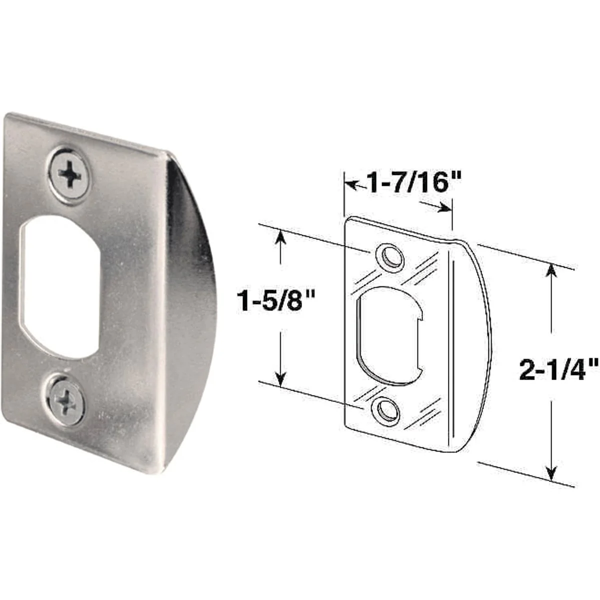 Healthy Defender Security Chrome 1-3 4 In. Lip Strike Plate Powerful
