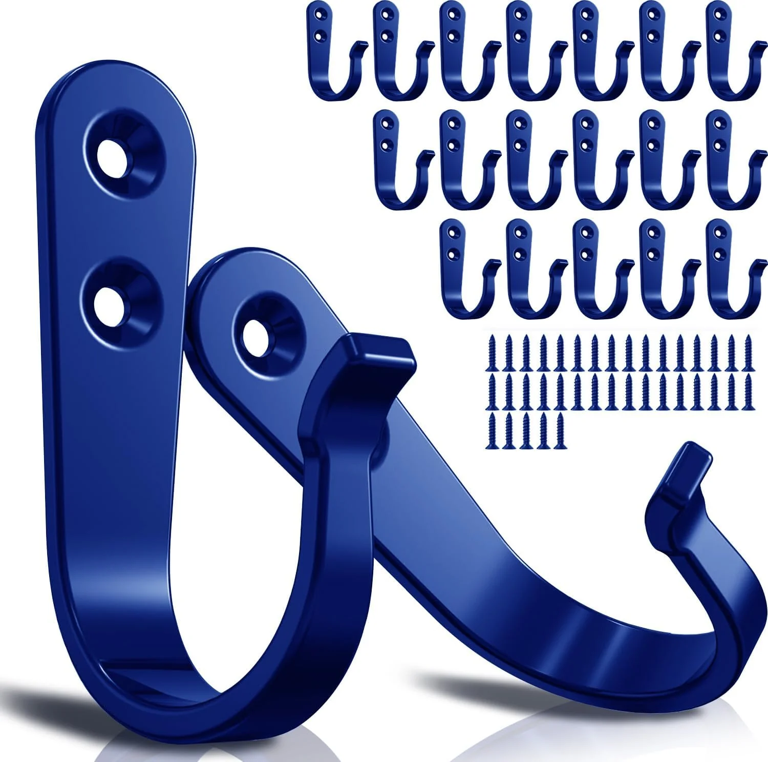 Authentic 20PCS Wall Hooks for hanging Metal Wall Hooks for Coats Coat hooks for Wall Heavy Duty Single Prong Wall Hooks With 40 Pieces Screws for Hanging Organic