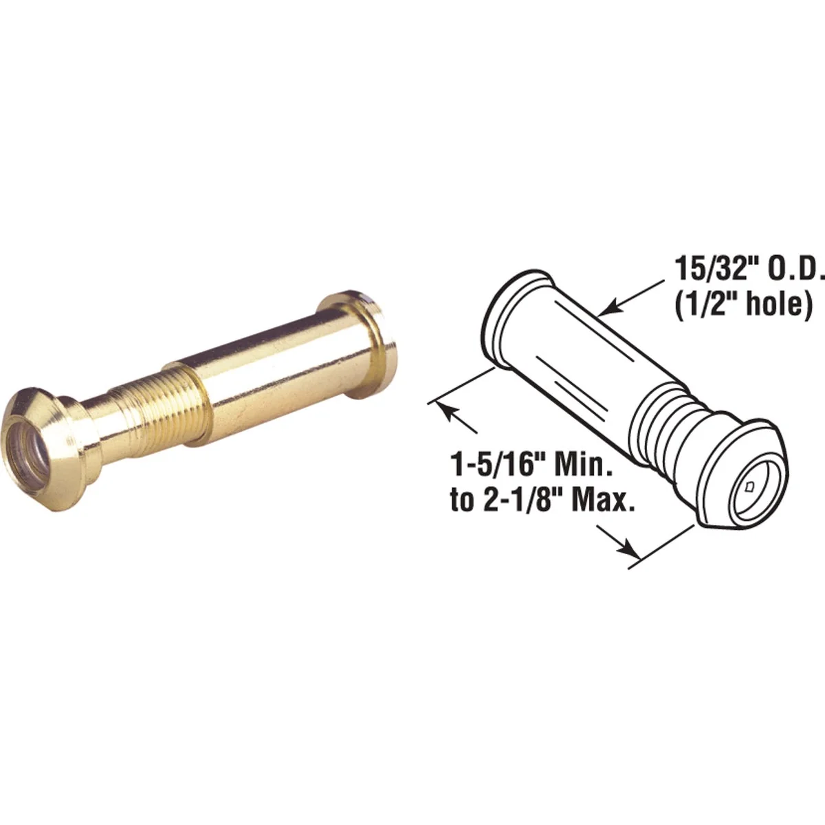 Powerful Defender Security Solid Brass 1 2 In. Hole Door Viewer Smooth