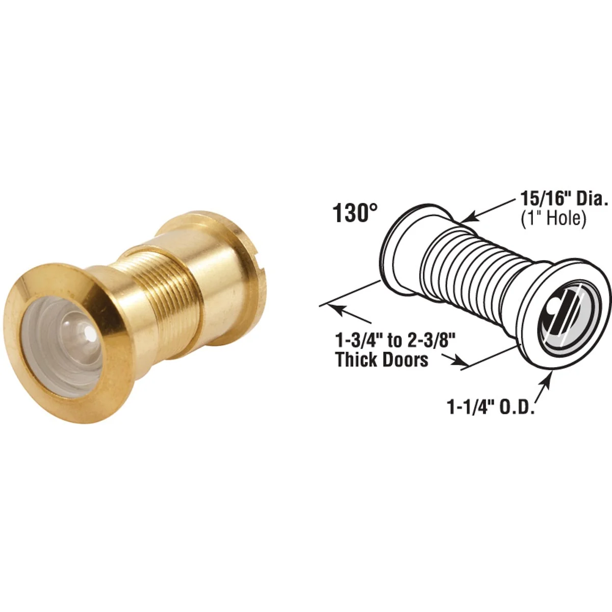 Effective Defender Security Solid Brass 1 In. Hole Door Viewer Healthy
