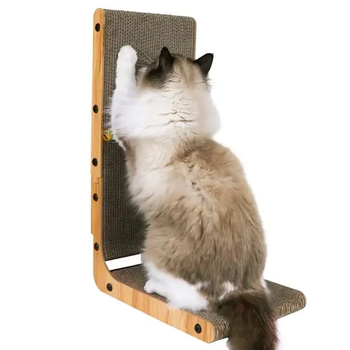 Specialty Whole L-shaped Cat Scratcher Board Recyclable Cat Scraper Scratching Post For Cats Grinding Claw Climbing Toy Detailed