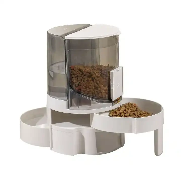 Refined Whole Pet Bowl Wet And Dry Separation Double Bowl Cat Feeder Translucent Double Layer Dog Bowl Hot Outstanding