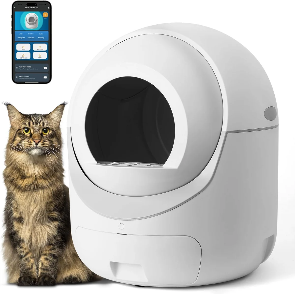 Long-Lasting Manufacturer Self Cleaning Cat Litter Box Extra Large Automatic Cat Litter Box App Control for Multiple Cats Odor-Removal Design OEM Powerful
