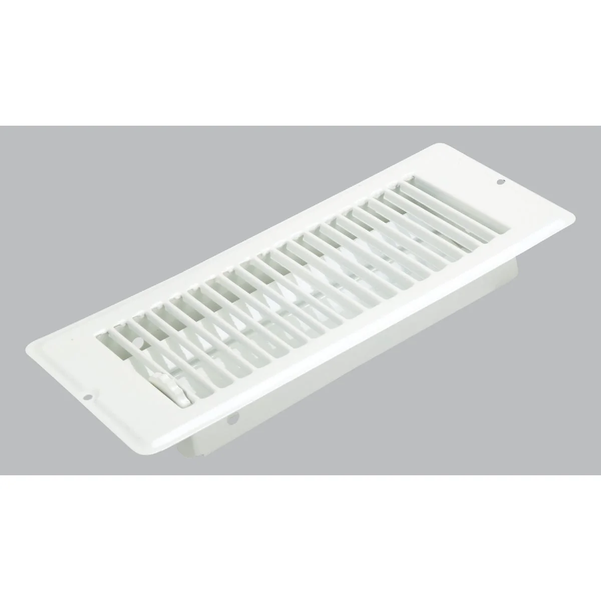 Genuine United States Hardware 4 In. x 10 In. x 1-5 16 In. White Steel Floor Register Official