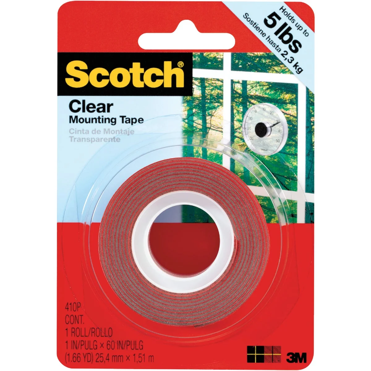 Prestigious 3M Scotch 1 In. x 60 In. Clear Double-Sided Mounting Tape 5 Lb. Capacity Sophisticated
