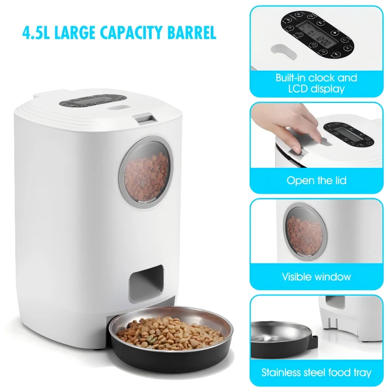 Secure Whole NEW Automatic Pet Feeder 4.5L Capacity Smart Food Dispenser with Portion Control for Dog and Cat Reliable