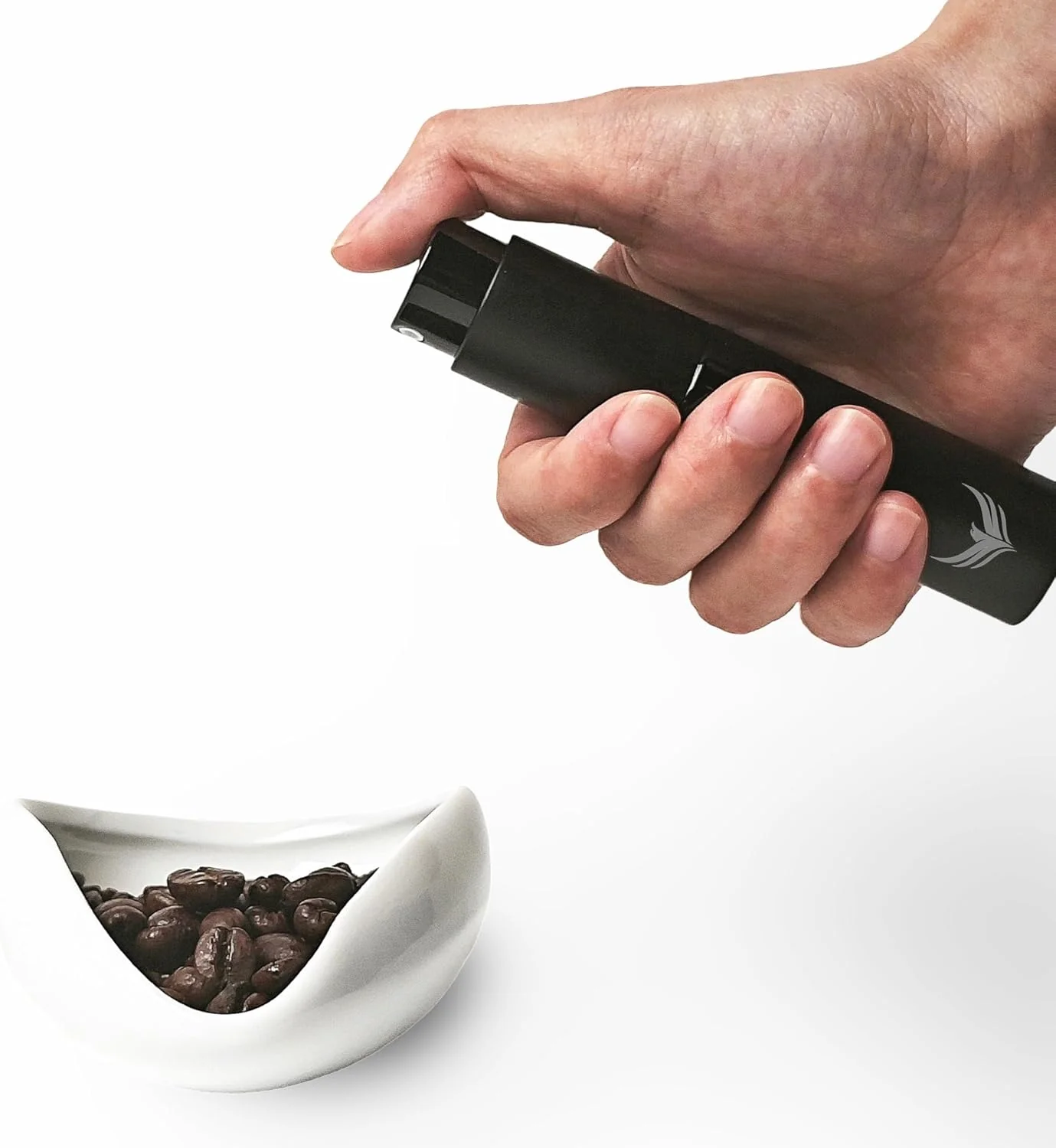Durable Coffee Bean Dosing Cup and RDT Spray Bottle Ceramic Espresso Dosing Bowl for Single Dose Weighing Coffee Spritzer Mister White 25g Capacity Barista Accessories Traditional