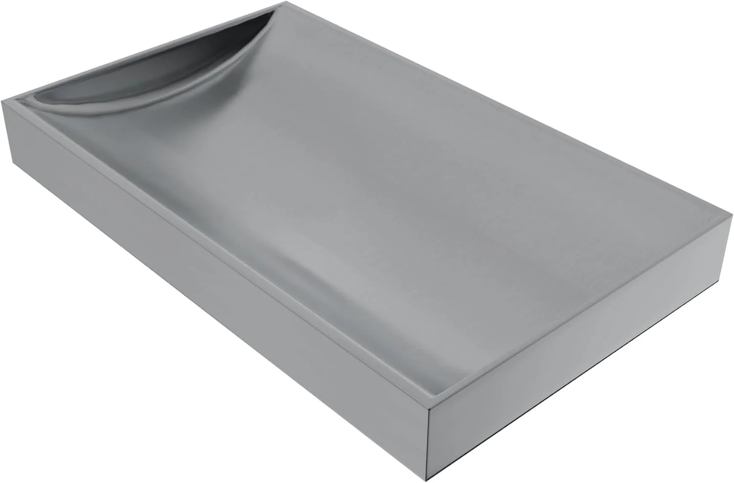 Dependable 16 x 10 Stainless Steel Tray Deep Countertop Tray Counter Organizer Tray for Cash Coins Files Brushed Finish Slip-Resistant Advanced