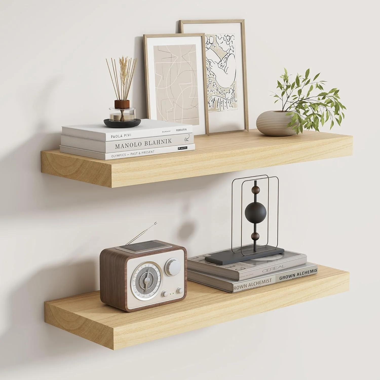 Expertly Made Fun Memories Rustic Floating Shelves for Home Decor 8 Inch Deep Floating Shelf Solid Wood Floating Wall Shelves 24 Inch Long Clean