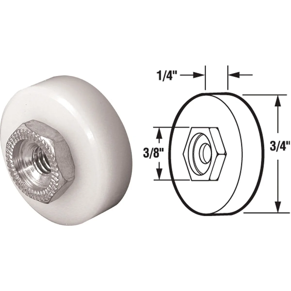 Classic Prime-Line 3 4 In. x 1 4 In. Threaded Screen Door Roller Assembly 2-Count Certified